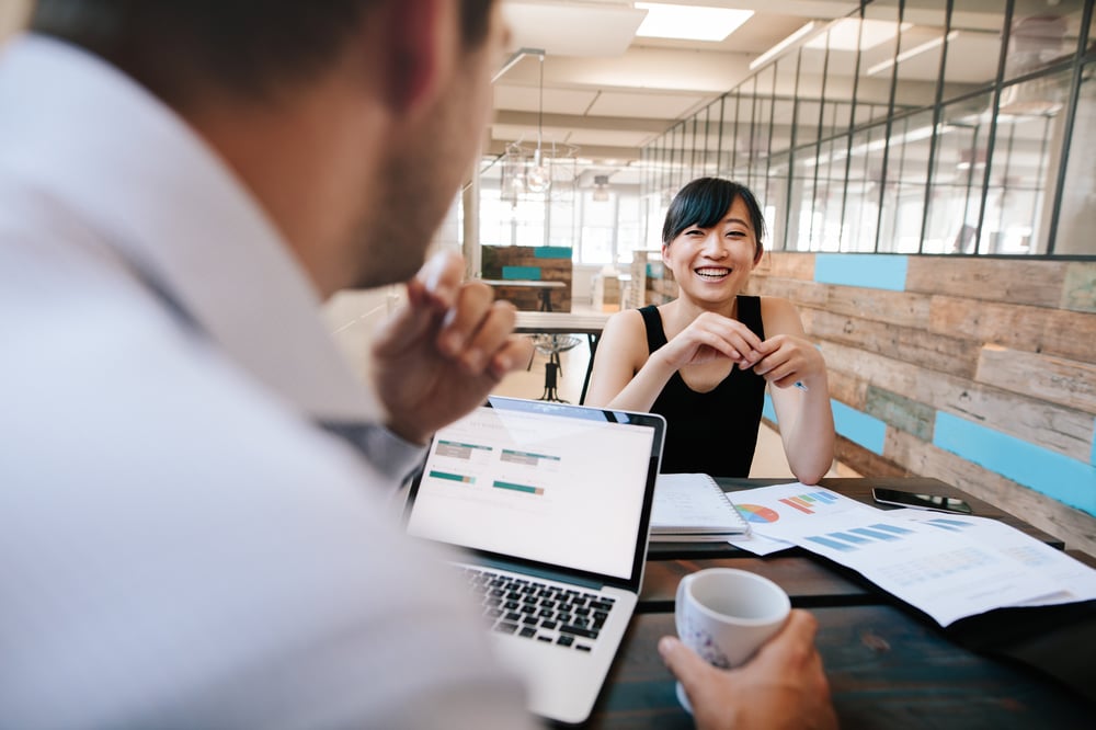 Male and female business partners having a meeting