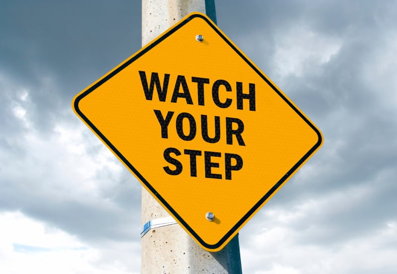 watch your step sign