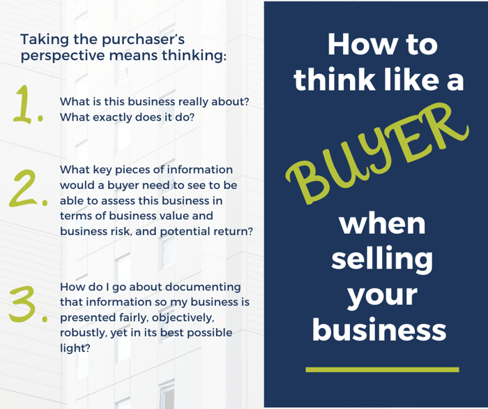 How to think like a buyer when selling your business infographic