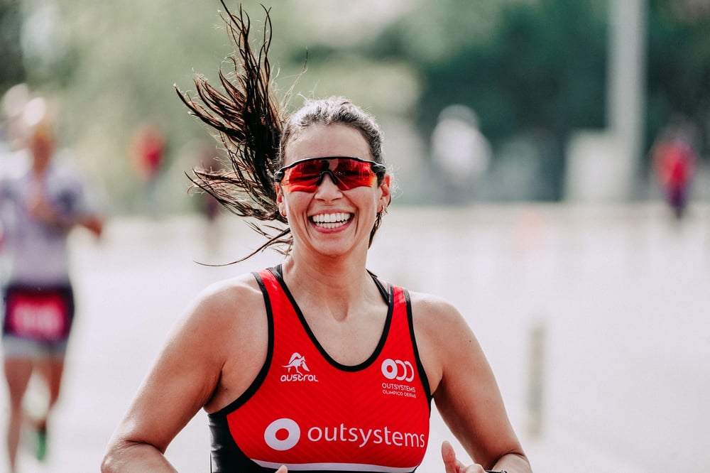 Smiling female runner