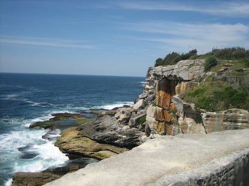 australian ocean waterfront and cliff